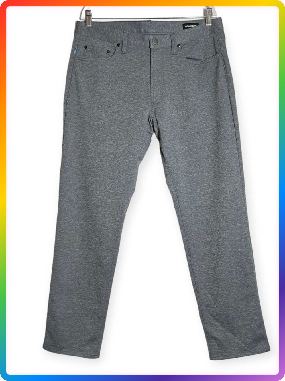 Bonobos Lightweight 5-Pocket Golf Pant SIZE 35x32 Heathered Gray Chino Knit